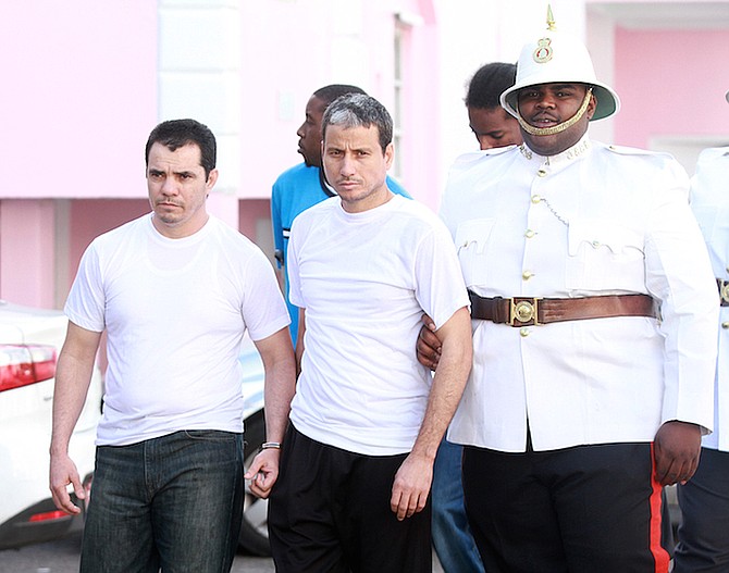 Cuban detainees Carlos Pupo and Lazaro Seara at court on Thursday. Photo: Tim Clarke/The Tribune