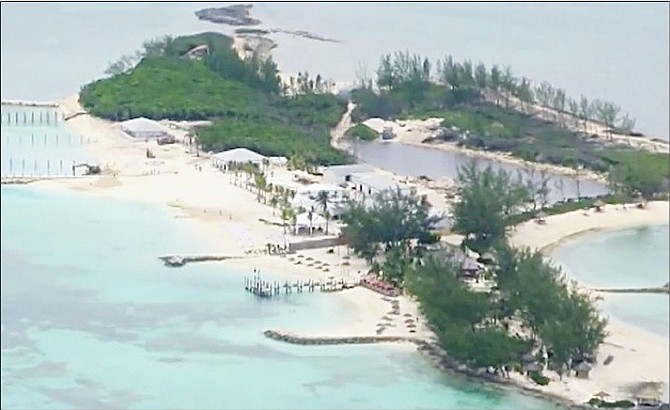 An aerial view of Blackbeard’s Cay.