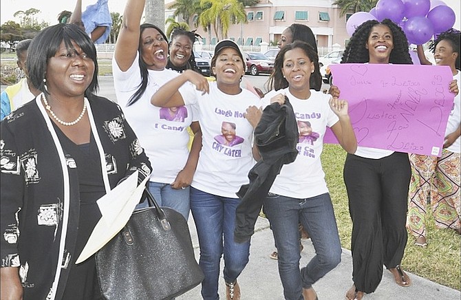 Friends and family of Alexis Smith celebrate after Basil Black is found guilty of the 15-year-old’s murder. 
Photo: Vandyke Hepburn