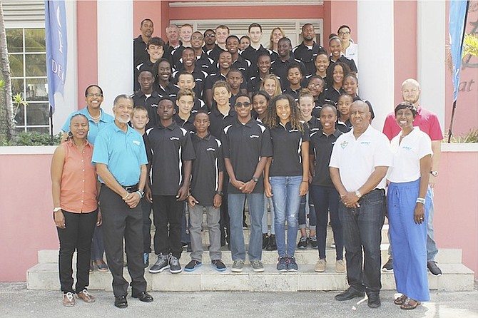 MAKING BAHAMIANS PROUD: CARIFTA swim team members are looking to make an historic splash by winning the Games for a third straight year. 