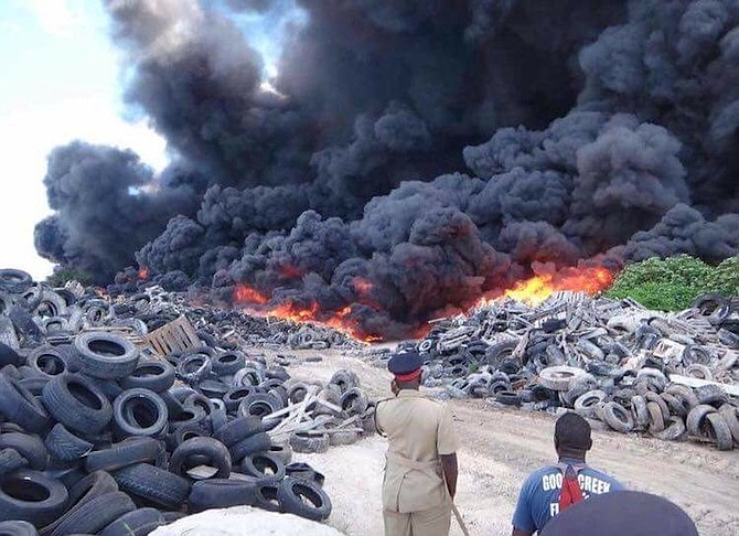 This image of burning tyres and black clouds of toxic smoke at the New Providence landfill was sent to Waterkeeper Alliance this week by a concerned Bahamian citizen pleading for international help. 