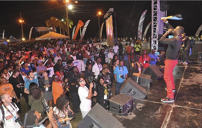 The crowd at Carnival in Grand Bahama last year.