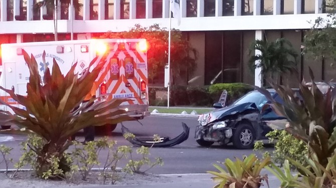 A driver was injured in this crash by the Paradise Island Bridge. Photo: John Arty