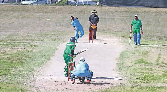 Guyana finally defeated 3-time defending champion Bahamas in the tournament finale yesterday at Haynes Oval, West Bay Street.
Photo by Tim Clarke/Tribune Staff