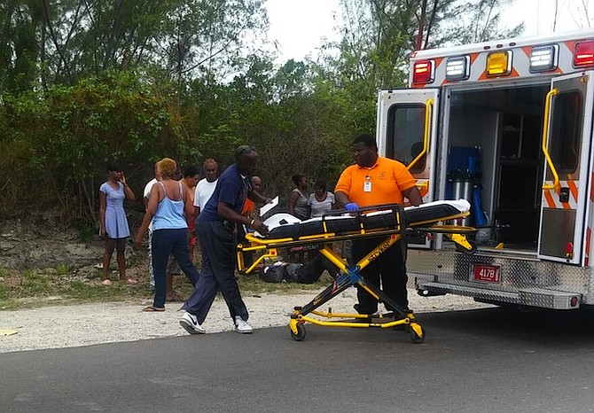 A photograph reportedly from the scene of yesterday’s shooting in western New Providence. 