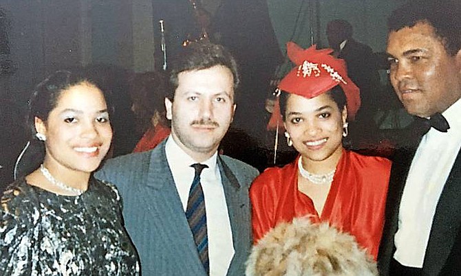 Tony Joudi worked with Muhammad Ali in Chicago from the late 1970s and is pictured (second from left) attending a function with Mr Ali and his daughters in the early 1980s.
