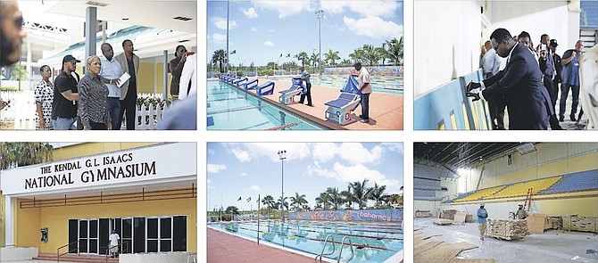 The National Sports Authority, who has been given direct responsibility by the Ministry of Youth, Sports and Culture, yesterday took the media on a tour of the work that is currently underway at the Betty Kelly Kenning National Swim Complex and the Kendal Isaacs Gymnasium.
Photos by Shawn Hanna/Tribune Staff

