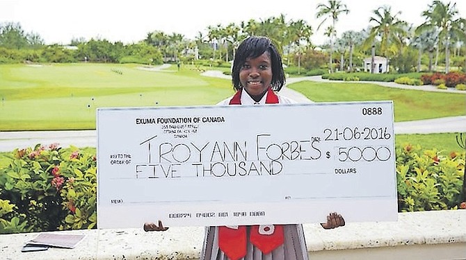 Troyann Forbes, a senior at LN Coakley High School in Exuma, will use The Pompey Scholarship to attend Acadia University in Canada. She plans on studying biology.     
Photo by Kevin Taylor/ Dreamkatcher Media