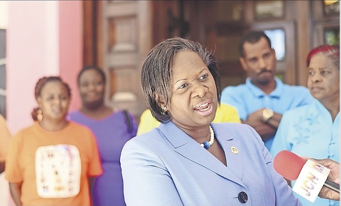 Former president of the Bahamas Union of Teachers Belinda Wilson at the Supreme Court. 