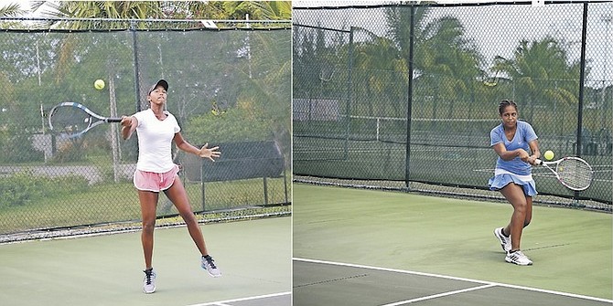 CENTRE COURT: Young tennis stars compete in the Bahamas Junior National Tennis Championships which got underway yesterday morning at the tennis centre in the Queen Elizabeth Sporting Complex.
Photos by Shawn Hanna/Tribune Staff
