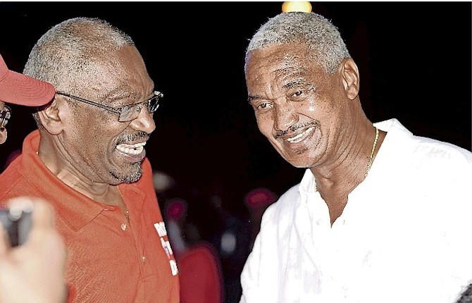 Leslie Miller made a surprise appearance at the launch of the FNM leadership campaign of Dr Hubert Minnis, to loud cheers at the event. Photo: Shawn Hanna/Tribune Staff