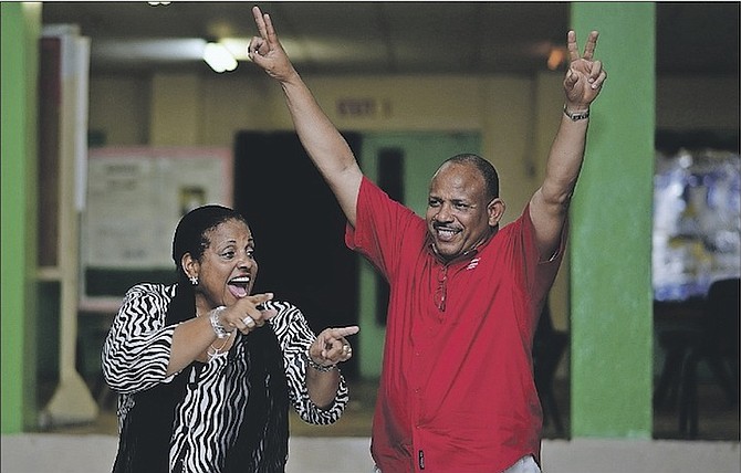 Loretta Butler-Turner and Dr Duane Sands at a meet and greet at SC McPherson school.
Photo: Shawn Hanna/Tribune Staff