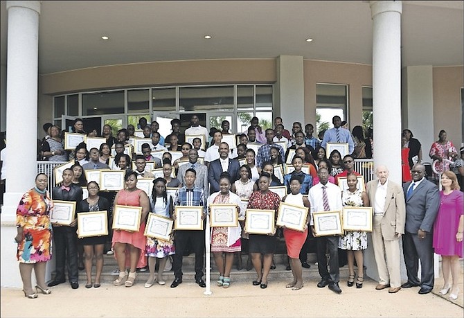 The award winners at the scholarship award ceremony.
Photo: Tim Clarke/Tribune Staff