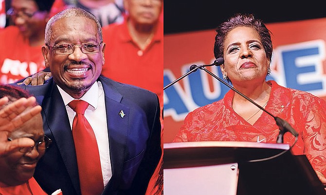 Dr Hubert Minnis and Loretta Butler-Turner pictured at the FNM Convention earlier this week.
