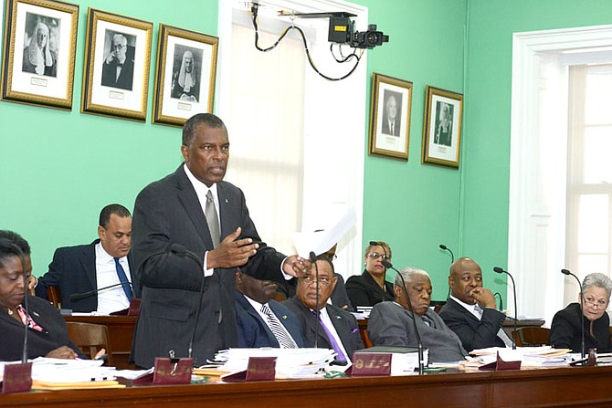 Minister of Foreign Affairs Fred Mitchell speaks in the House of Assembly.