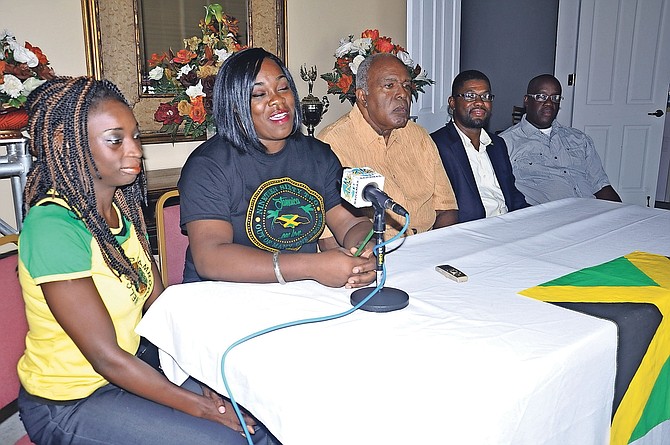 Pastor Simeon Outten and Patricia Moore announce the commemoration service for Jamaican Independence. Photo: Vandyke Hepburn/BIS