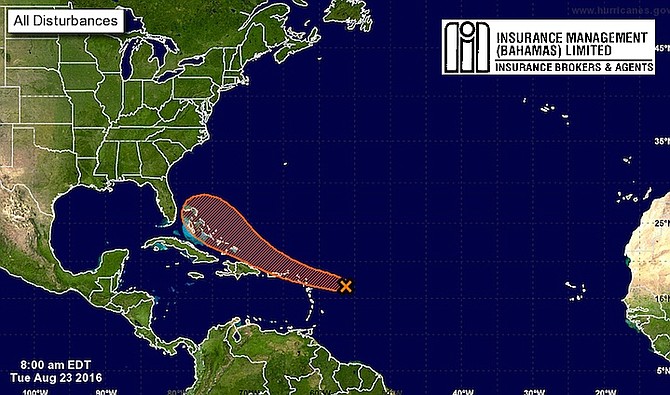 The NHC is watching this 'large area of disorganised showers and thunderstorms'.