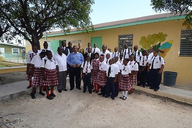 Prime Minister Perry Christie in Great Harbour Cay on Friday.