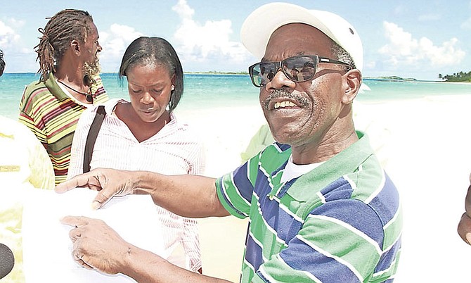 Vendors on Cabbage Beach speaking to the media. Photo: Tim Clarke/Tribune staff