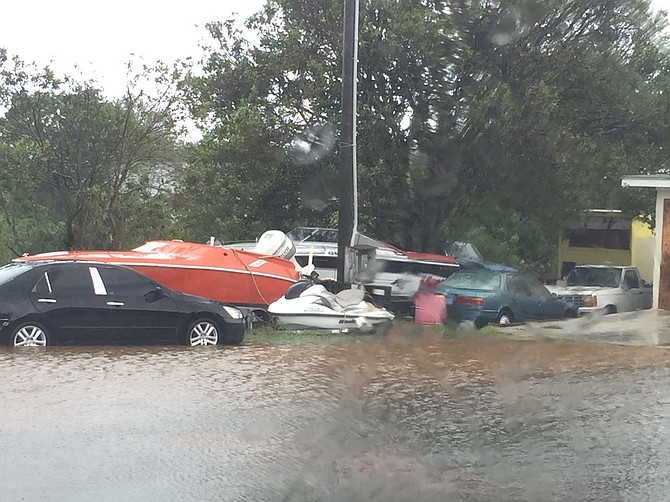 The scene in Inagua on Wednesday as Hurricane Matthew struck the island