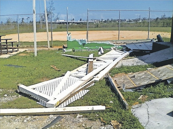 THE AFTERMATH: A look at the damage caused by Category 4 Hurricane Matthew at the Baillou Hills Sporting Complex. 
                                                                                                                                                                                          Photo: Brent Stubbs/The Tribune