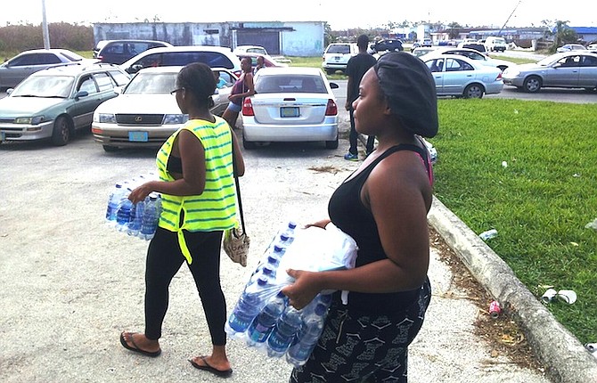 Collecting water from Yellow Pine Street in Freeport.