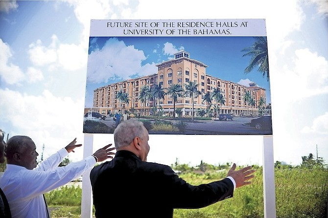 The unveiling yesterday of plans by the College of the Bahamas for a 1,000-bed residential hall facility.
