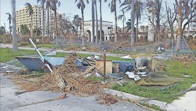 Damage at the Royal Oasis in Freeport, where debris has been described as “an eyesore within an eyesore”.