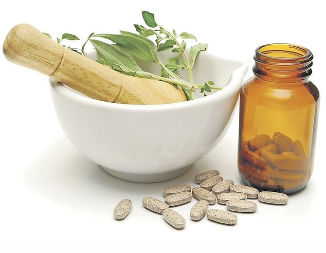 Medicinal herbs and tablets.