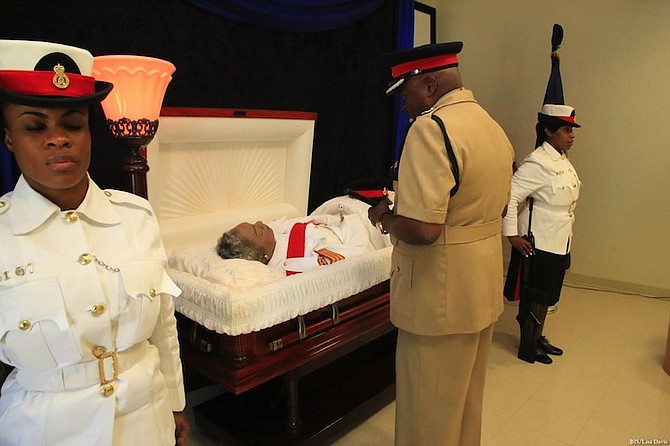 Sgt Donna Burrows' body lies in repose for public viewing on Thursday before a full military funeral service on Friday. Photo: Lisa Davis/BIS