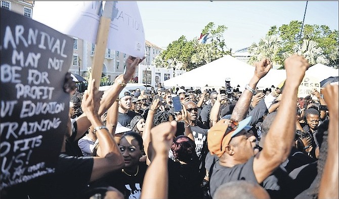 The Black Friday protest march in Rawson Square. Photo: Shawn Hanna/Tribune Staff