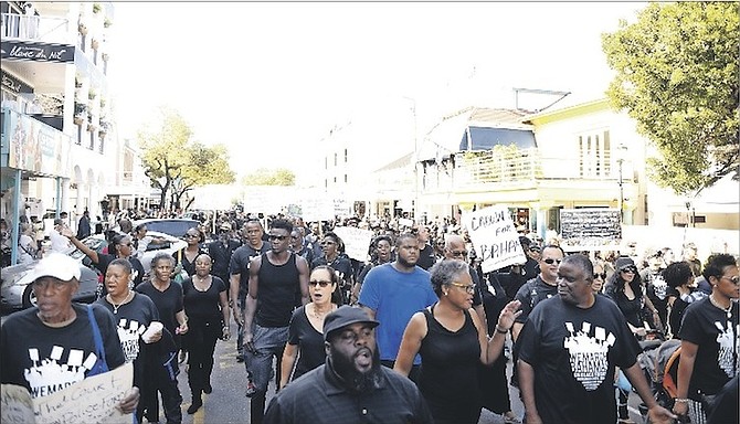 The protest march on Black Friday. Photo: Shawn Hanna/Tribune Staff