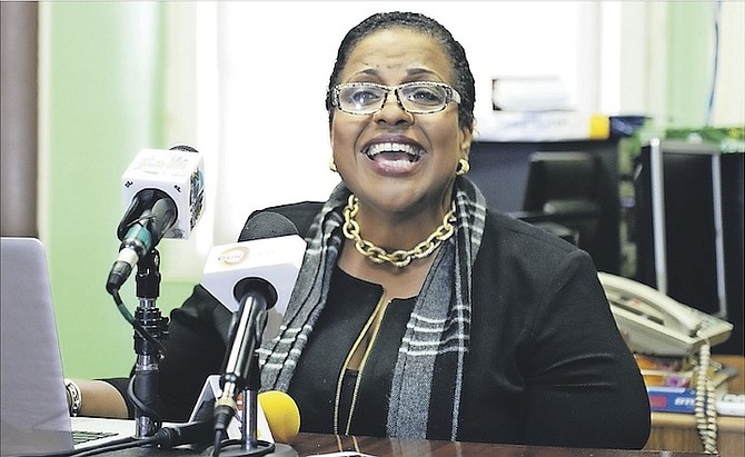 Loretta Butler-Turner at the press conference held after seven FNM MPs voted to remove Dr Hubert Minnis as Leader of the Opposition in the House of Assembly. 
Photo: Shawn Hanna/Tribune Staff