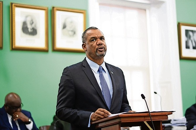 EDUCATION Minister Jerome Fitzgerald speaks in the House of Assembly.