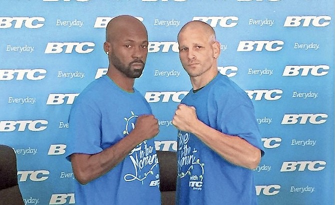 FIGHT NIGHT: Meacher 'Major Pain' Major (left) is slated to take on Roberto Acevedo of Puerto Rico tonight in the main event of the Caribbean Showdown II at the Kendal Isaacs Gymnasium.
 
