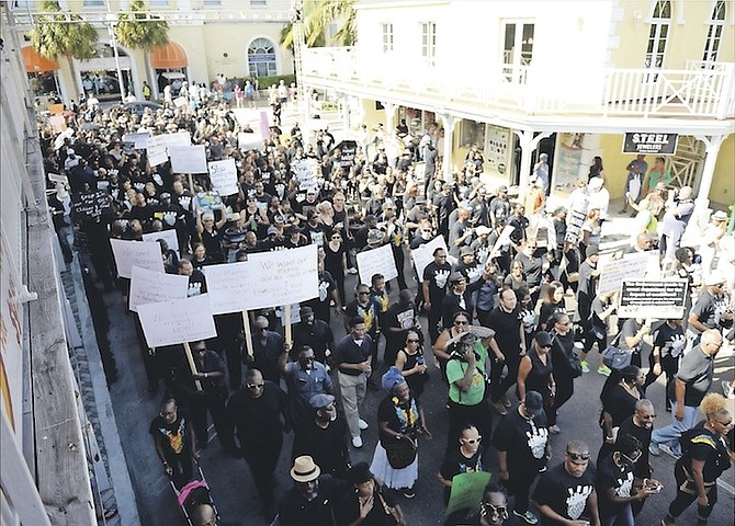 The protest march to Rawson Square on Black Friday. Photo: Shawn Hanna/Tribune Staff