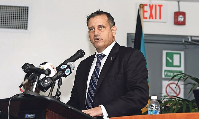 Robert Dupuch Carron, Tribune Media Group President, at the launch of the public/private health partnership between the Tribune Media Group and the Public Hospitals Authority on Friday morning. Photos: Shawn Hanna