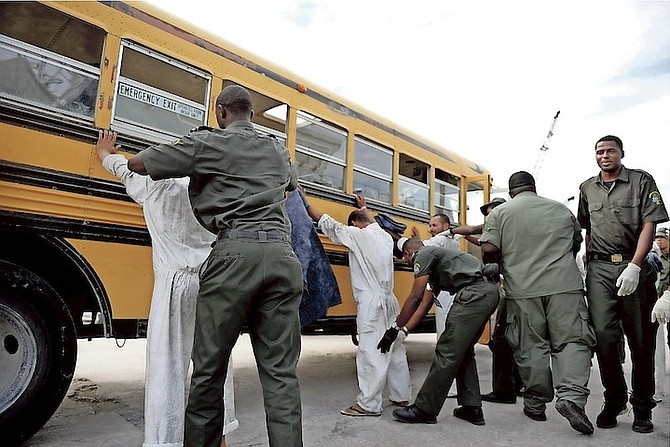 Royal Bahamas Defence Force Officers apprehended 44 Cuban migrants in the waters off Elbow Cay, Abaco. Out of that number, there were 38 men and six women. Photo: Shawn Hanna/Tribune Staff