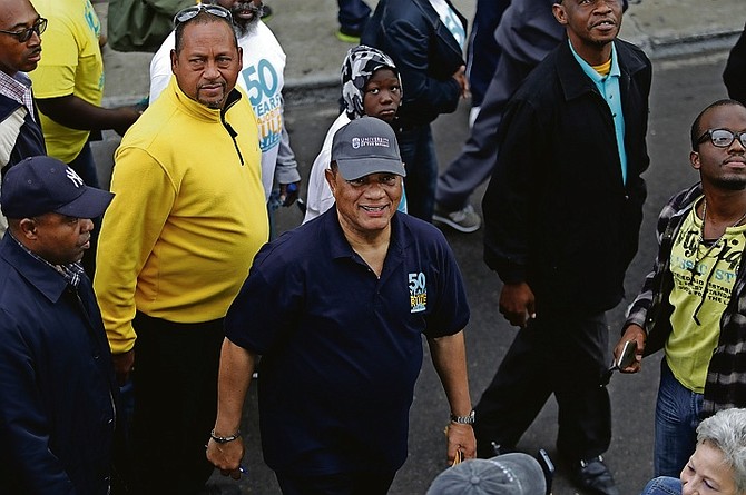Prime Minister Perry Christie at the Majority Rule Day March.