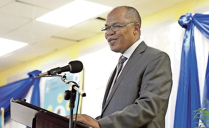 Herbert Brown, Public Hospitals Authority managing director, at the authority’s opening ceremony for their Integrated Health Information Management System (IHIMS). 
Photos: Shawn Hanna/Tribune Staff