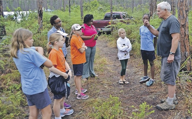 Something stirring deep in the forest as biologist Tom Morris talks about trees. 
Photo: Bradley Albury/www.TheAbaconian.com
