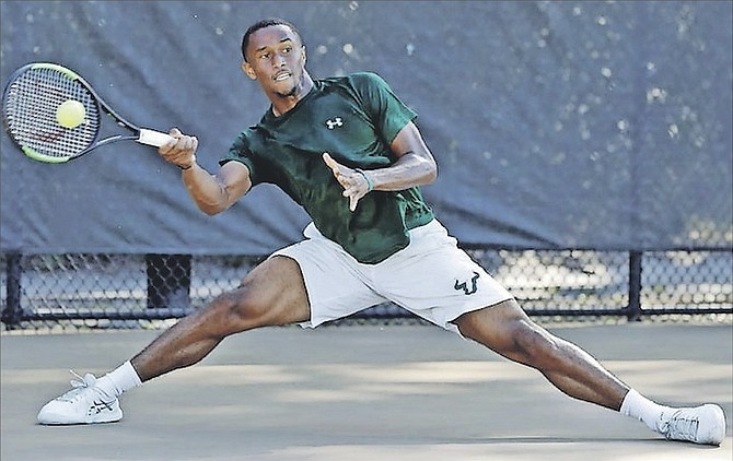 JUSTIN ROBERTS in action as he helped the University of South Florida Bulls men’s team pull off a major upset over No.16 Mississippi State University Bulldogs.