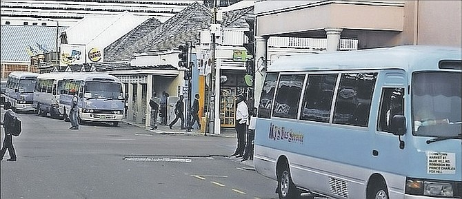 Jitneys on Bay Street.