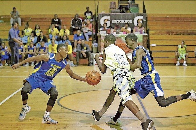 The 35th edition of the Hugh Campbell Classic saw four teams eliminated yesterday at the AF Adderley Gymnasium. 
Photo: Terrel W Carey/Tribune Staff