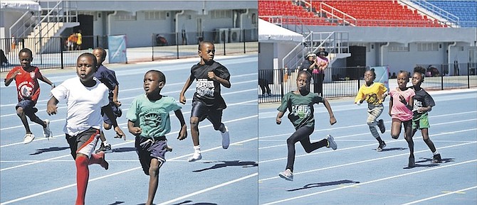 YOUNGSTERS compete in the “Urban Love Games” at the Thomas A Robinson National Stadium on Saturday.  
                                                                                                                                                                                                                                                              Photos: Shawn Hanna/Tribune Staff