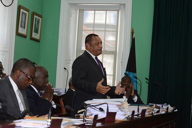 Prime Minister Perry Christie expresses his regret over the obscene hand gesture he made at a PLP event this week in the House of Assembly on Wednesday. Photo: Peter Ramsay/BIS