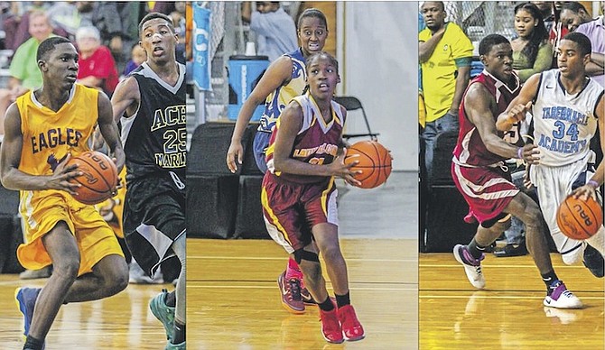 Action from the National High School Basketball Championships.