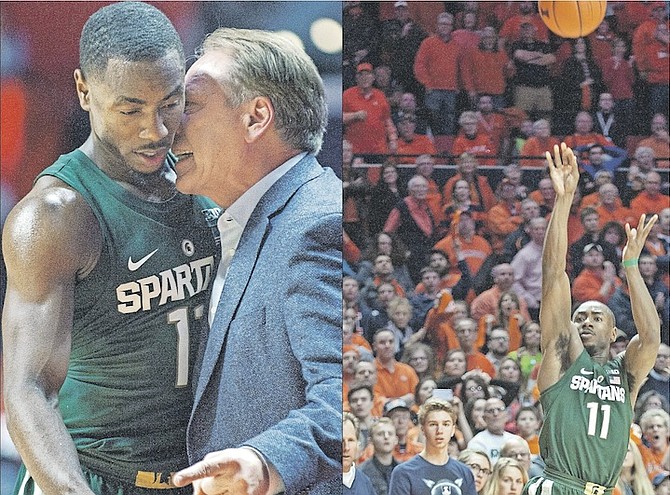 Lourawls “Tum Tum” Nairn Jr and his Michigan State Spartans blew away the No.12 seed Penn State Nittany Lions in the 2nd round of Big 10 tournament. (AP)
