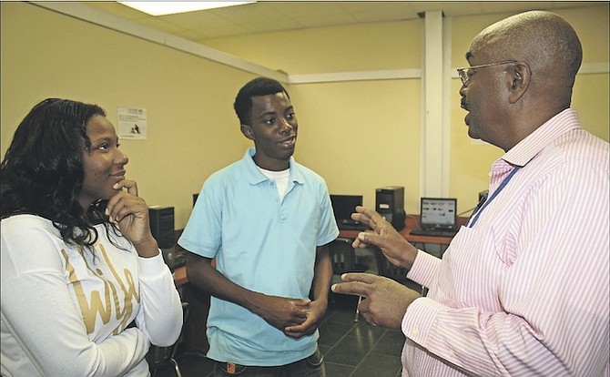 BTVI’s Career Resource Officer Michael Smith chats with students about their prospective careers.