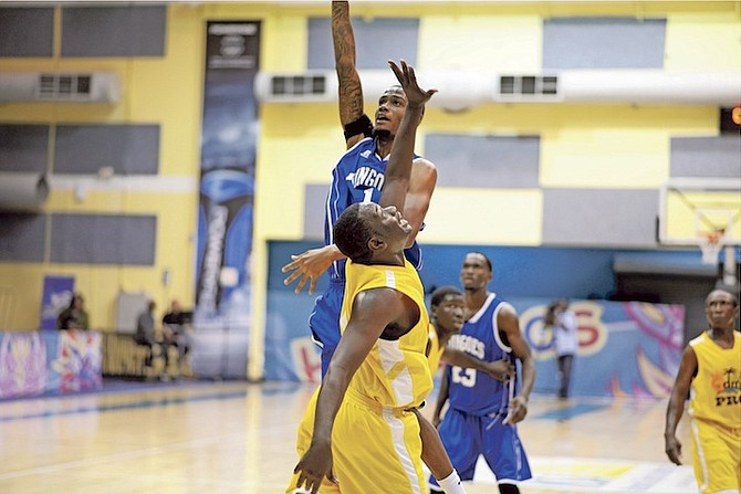 Mail Boat Cybots routed the University of the Bahamas Mingoes 96-65 as the New Providence Basketball Association (NPBA) Playoffs got underway at the Kendal Isaacs Gym on Monday night. Both series are scheduled to continue with game two on Friday.
Photo: Shawn Hanna/Tribune Staff 